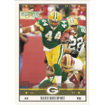 najeh davenport 2005 score 106 Football card featuring a player in green and yellow uniform running with the ball, 2005 Score series.