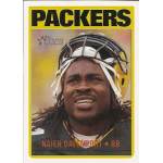 najeh davenport 2005 topps heritage 107 Football player in Packers jersey on a sports card. Heritage edition with yellow border.