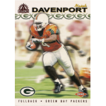 najeh davenport 2002 adrenaline red rc Football player in action, wearing a Green Bay jersey with the number 4, depicted on a trading card.