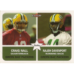 najeh davenport 2002 fleer tradition rc Green Bay Packers rookie football card featuring Craig Nall and Najeh Davenport in team gear.