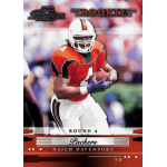 najeh davenport 2002 playoff prestige rc Rookie football player in orange jersey running on field, Prestige 2002 card, Round 4, Packers, Najeh Davenport, FB.