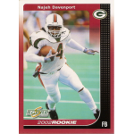 najeh davenport 2002 score rc Football player in action, posing on a 2002 rookie card in a white uniform, holding a football.