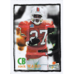 nick ward 1997 gatorade miami hurricanes rc Football player in red number 27 jersey mid-action on trading card with Gatorade logo.