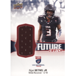 nigel bethel jr 2018 upper deck usa future swatch USA football player card featuring jersey swatch, labeled Future Swatch. Upper Deck series for wide receiver.