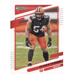olivier vernon 2021 donruss 202 Football player in black and orange uniform on a trading card, preparing to play on the field. Donruss 21 card design.