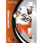 olivier vernon 2015 panini university of miami 051 silver Sports trading card featuring a University of Miami player in football gear, number 35, by Panini.