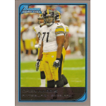 orien harris 2006 bowman rc American football player in Pittsburgh Steelers uniform on a trading card, standing on field during a game.