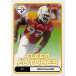 orien harris 2006 fleer rc Football trading card featuring a defensive tackle in orange jersey with number 92, titled Fleer Futures.