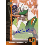 orlando franklin 2011 upper deck autograph Football player in action on a rookie card, showing team colors with signature overlay.