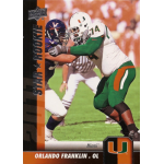 orlando franklin 2011 upper deck rc Rookie football card featuring college player in green and orange uniform during a game.