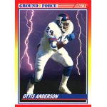 ottis anderson 1990 score ground force Football player in action pose on a trading card with lightning background. Text reads Ground Force and Score.