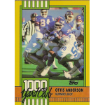 ottis anderson 1990 topps 1000 yard club Vintage football card featuring running back in action with the 1000 Yard Club designation.