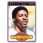 ottis anderson 1980 topps rc NFC All-Pro football card featuring player in Cardinals uniform, labeled as Ottis Anderson, RB (running back).