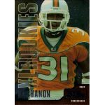 phillip buchanon 2002 upper deck xl rc Football trading card featuring player number 31 in an orange uniform, labeled as a 2002 rookie cornerback.