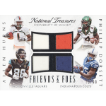 phillip dorsett 2015 panini national treasures friends and foes quad materials National Treasures Friends & Foes football card featuring jerseys of Allen Hurns and Phillip Dorsett.