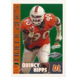 quincy hipps 2000 miami hurricanes gatorade sga Football player in orange Miami Hurricanes uniform with number 90 running on collectible card.
