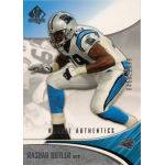 rashad butler 2006 sp authentic rc Football player in full gear on trading card, SP Authentic Rookie Authentics design featuring Rashad Butler.