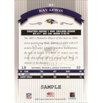 ray lewis 2002 donruss classics sample Football card featuring Ray Lewis with player stats and career highlights.