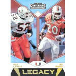 ray lewis 2019 panini contenders draft championship legacy Two football players in action poses on a Panini Contenders Legacy card with Draft Picks 19 logo.