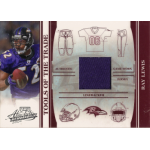 ray lewis 2006 playoff absolute memorabilia red tools of the trade jsy Football card showcasing authentic, game-worn jersey piece with player imagery and team logos.