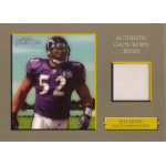 ray lewis 2006 turkey red Topps Ray Lewis football card with authentic game-worn jersey piece from Baltimore Ravens linebacker.