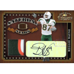 reggie wayne 2006 donruss classics saturday stars prime autograph 2006 Donruss Classics football card featuring player in white helmet and uniform, autograph included.