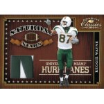reggie wayne 2006 donruss classics saturday stars prime Football card featuring Reggie Wayne in a University of Miami Hurricanes uniform, labeled Saturday Stars from 2006.