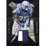 reggie wayne 2013 limited threads prime Football card featuring player in blue and white uniform, focusing on a jersey patch and team insignia.