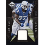 reggie wayne 2013 limited threads Trading card featuring football player in blue and white uniform with team logo and jersey patch, labeled Limited Threads.