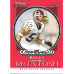 rocky mcintosh 2006 bowman serling red refractor rc NFL trading card featuring player in Washington uniform, numbered 52, Bowman Sterling Rookie Card branding.
