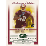 rocky mcintosh 2006 threads green rc Football trading card featuring a Washington Redskins rookie linebacker in action with maroon and gold uniform.