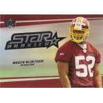 rocky mcintosh 2006 upper deck rc Star Rookies football card featuring a player in a number 52 jersey with a helmet and red uniform.