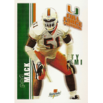 rod mack 1999 gatorade miami hurricanes rc Linebacker in University of Miami football uniform, number 51, featured on athletic promotional card.