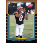 ron dugans 2000 bowman rc Football player in No. 8 jersey catching a ball on a trading card, featuring a tiger logo on the side.