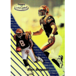 ron dugans 2000 topps gold label class 2 rc Football player running with ball on a Topps Gold Label card, wearing a black and orange uniform.