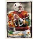 ryan clement 1997 gatorade miami hurricanes rc Football player wearing orange jersey prepares to throw a pass, with school logo on helmet and Gatorade branding.