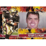 ryan clement 2001 topps xfl 50 Quarterback in action, Las Vegas Outlaws XFL trading card featuring player name and team logo, fiery background design.