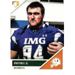 ryan fines 2015 miami hurricanes nationa signing day rc Football player in a blue IMG Academy jersey holding a ball, with intensity and focus.