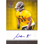 sean spence 2012 momentum au Rookie football card showing player #51 in yellow, wearing helmet, with signature. Pittsburgh Steelers memorabilia.