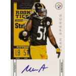 sean spence 2012 panini contenders rookie ticket photo variant sp autograph Pittsburgh football player in uniform with rookie card, wearing jersey number 51, featuring an autograph at the bottom.