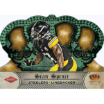 sean spence 2012 crown royale green rc Rookie football card featuring a Steelers linebacker in action pose, with green decorative border.