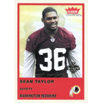 sean taylor 2004 fleer tradition draft day rc Football trading card featuring player in maroon jersey with number 36 from Washington Redskins, labeled Sean Taylor, Safety.