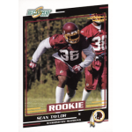 sean taylor 2004 score rc Football trading card showing a rookie in a red uniform with number 36 during practice.