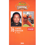 seantrel henderson 2014 reeses senior bowl rc Reese's Senior Bowl 2014 card featuring football player number 76, offensive tackle from Miami, with Coca-Cola branding.