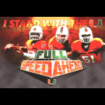 shayon green 2013 miami hurricanes pocket schedule Miami Hurricanes football poster: three players in orange with text “I Stand With The U” and “Full Speed Ahead”