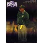 sonny lubick 2001 mountain west conference Man in green jacket and cap, honored as Two-Time Mountain West Coach of the Year on sports-themed background.