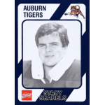 stacy searels 1989 tk legacy collegiate collection auburn tigers Auburn Tigers football player in uniform on a vintage card, featuring logo and Coca-Cola branding.