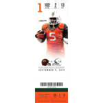 standish dobard 2015 miami hurricanes ticket 9 5 Football ticket featuring Miami Hurricanes player, 2015 game vs. Bethune-Cookman Wildcats, September 5. Section 102, Row 2, Seat 13.
