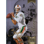 stephen morris 2014 flair showcase row 2 autograph Football player in uniform poised to throw, with team logo, helmet image, and signature overlay on a sports card.