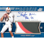 stephen morris 2014 spx rookie patch autograph 2014 Rookie football card featuring quarterback with autograph and patch.
